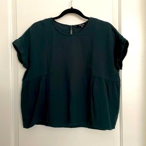 Madewell top, hunter green, size small